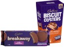 Cadbury-Biscuit-Clusters-120g-or-Breakaway-Milk-Chocolate-Biscuits-180g-Selected-Varieties Sale