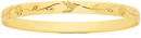 9ct-Gold-65mm-Solid-Bangle-with-Birds-and-Flowers-Engraved Sale