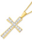 Alora-10ct-Gold-1-Carat-TW-Lab-Grown-Diamond-Cross-Pendant Sale
