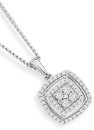 9ct-White-Gold-Diamond-Cushion-Cluster-Pendant Sale