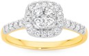 9ct-Gold-Diamond-Cushion-Shape-Ring Sale