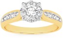 9ct-Gold-Diamond-Round-Cluster-Ring Sale