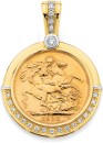 9ct-Two-Tone-Diamond-Set-22ct-Full-Sovereign-Enhancer-Pendant Sale