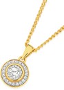 9ct-Gold-Diamond-Round-Framed-Pendant Sale
