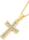 9ct-Gold-Diamond-Cross-Pendant Sale