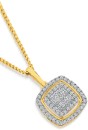 9ct-Gold-Diamond-Cushion-Pendant Sale