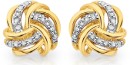 9ct-Gold-Diamond-Knot-Stud-Earrings Sale