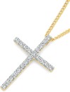 9ct-Gold-Diamond-Cross-Pendant Sale
