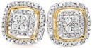 9ct-Gold-Diamond-Cushion-Cluster-Stud-Earrings Sale