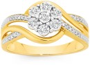 9ct-Gold-Diamond-Flower-Wrap-Ring Sale