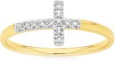 Exquisites-9ct-Gold-Diamond-Cross-Ring Sale