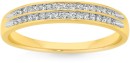 9ct-Gold-Diamond-Double-Row-Ring Sale