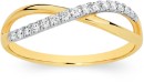 Exquisites-9ct-Gold-Diamond-Open-Crossover-Ring Sale