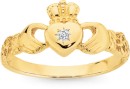 9ct-Gold-Diamond-Claddagh-Ring Sale