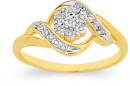 9ct-Gold-Diamond-Cluster-Swirl-Ring Sale