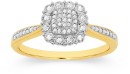 9ct-Two-Tone-Gold-Diamond-Cushion-Shaped-Ring Sale