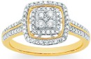 9ct-Gold-Diamond-Cushion-Halo-Cluster-Ring Sale