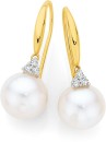 9ct-Gold-Cultured-Freshwater-Pearl-Diamond-Hook-Earrings Sale