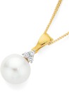 9ct-Gold-Cultured-Freshwater-Pearl-Diamond-Enhancer-Pendant Sale