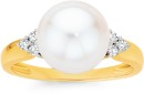 9ct-Gold-Cultured-Freshwater-Pearl-Diamond-Ring Sale