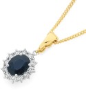 9ct-Gold-Natural-Sapphire-Diamond-Royal-Enhancer-Pendant Sale
