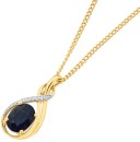 9ct-Gold-Black-Sapphire-Diamond-Pendant Sale