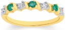 9ct-Gold-Natural-Emerald-Diamond-Anniversary-Band Sale