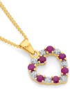 9ct-Gold-Ruby-Diamond-Heart-Pendant Sale
