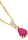 9ct-Gold-Natural-Ruby-Diamond-Pendant Sale