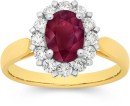 9ct-Gold-Oval-Ruby-Diamond-Ring Sale