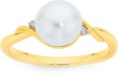 9ct-Gold-Cultured-Freshwater-Pearl-Diamond-Ring Sale