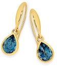9ct-Gold-London-Blue-Topaz-Hook-Earrings Sale
