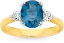 9ct-Gold-London-Blue-Topaz-Diamond-Ring Sale