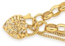 9ct-Gold-Two-Tone-19cm-Solid-Belcher-with-Diamond-Leaf-Padlock-Bracelet Sale