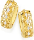 9ct-Gold-Two-Tone-Lattice-Huggie-Earrings Sale