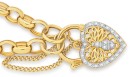 9ct-Gold-19cm-Solid-Belcher-with-Diamond-Bee-Padlock-Bracelet Sale