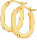 9ct-Gold-13mm-Square-Tube-Oval-Hoop-Earrings Sale