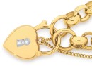 9ct-Gold-20cm-Solid-Belcher-Bracelet-with-Diamond-Set-Padlock Sale