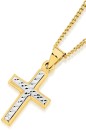 9ct-Gold-Two-Tone-Diamond-Cut-Centre-Cross-Pendant Sale