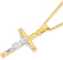 9ct-Gold-Two-Tone-Crucifix-Pendant Sale