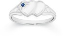 Sterling-Silver-Natural-Sapphire-Double-Heart-Signet-Ring Sale