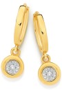 9ct-Gold-Diamond-Bezel-Drop-Huggie-Earrings Sale