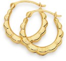 9ct-Gold-10mm-Scalloped-Creole-Earrings Sale
