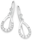 Sterling-Silver-Open-Pear-Drop-w-Tapered-Cubic-Zirconia-Earrings Sale