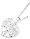 Sterling-Silver-Cubic-Zirconia-Tree-of-Life-Heart-Pendant Sale