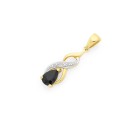 9ct-Gold-Sapphire-Diamond-Pear-Pendant Sale