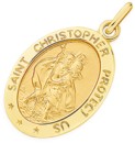 9ct-Gold-St-Christopher-Oval-Mens-Pendant Sale
