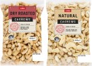Coles-Dry-Roasted-Honey-Natural-or-Roasted-Salted-Cashews-400g-Pack Sale