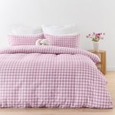 Gingham-Cotton-Rich-Reversible-Quilt-Cover-Set-King-Bed-Berry Sale