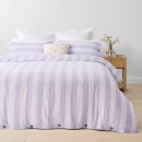 Stripe-Linen-Cotton-Quilt-Cover-Set-Queen-Bed-Lilac Sale